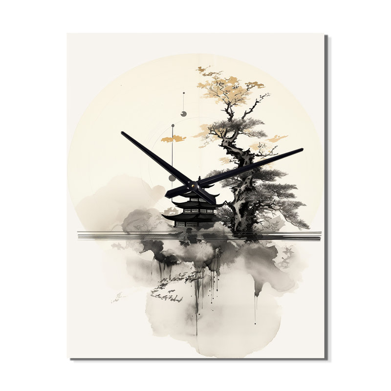 Asian Art Samurais Landscape II - Horloge murale asiatique, Petit