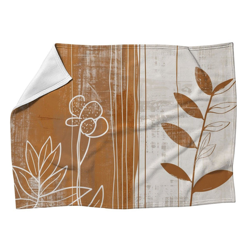 Jeté polaire à motif floral, L 50 po x L 60 po