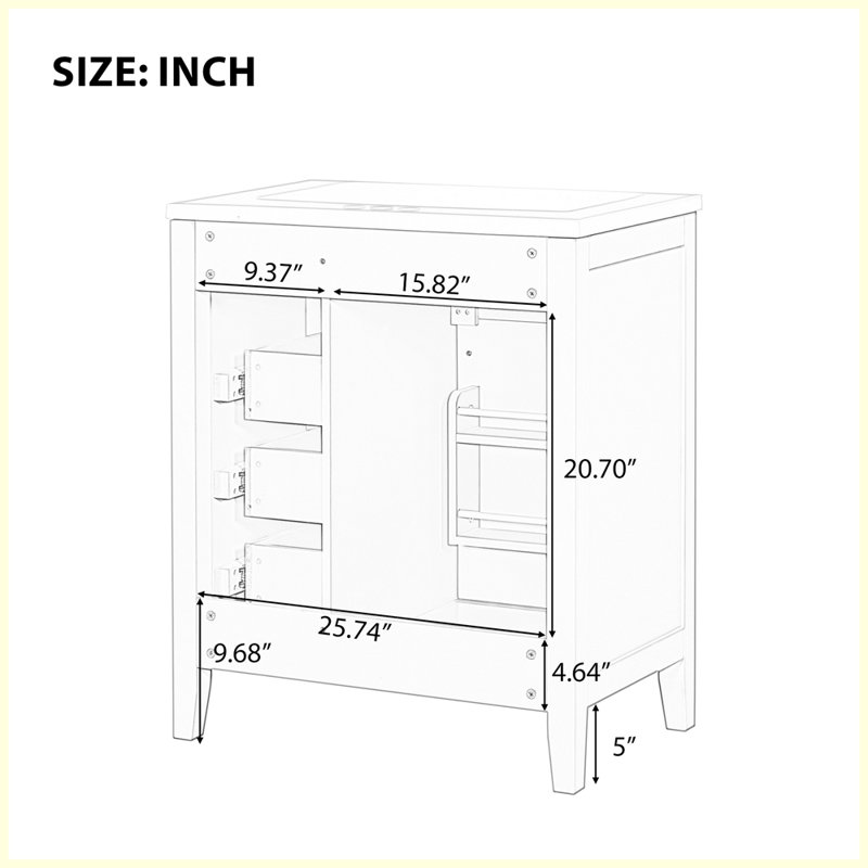 Meuble-lavabo moderne avec armoire et tiroirs, Vert