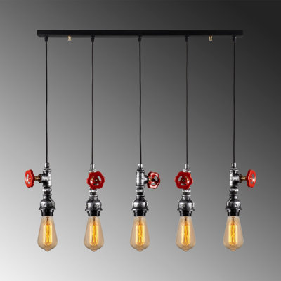 5 - Light Black/Red Kitchen Island Pendant