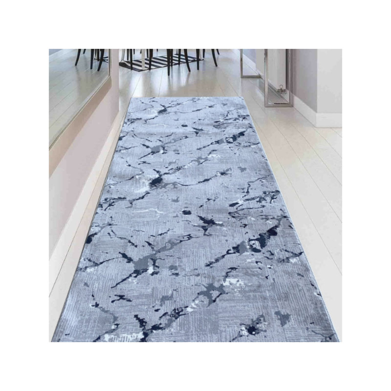 Washable Abstract Indoor Rug, Runner 4'11" x 11'6"