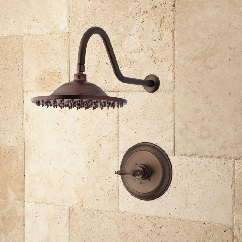 Bostonian Rainfall Nozzle Shower Faucet with Rough-in Valve, Brushed Nickel, 12"