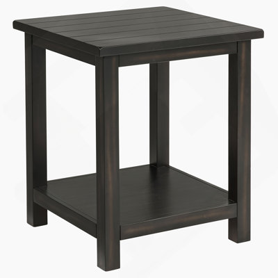 Wooden End Table With Shelf