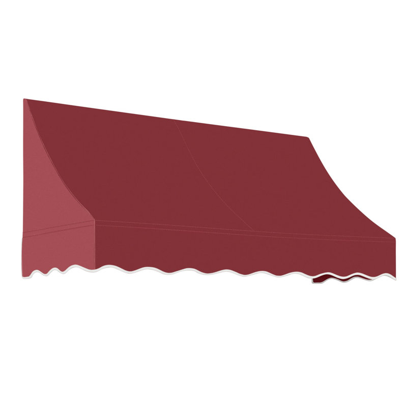 Awntech Nantucket Fixed Awning, 124.5"W x 31"H x 24"D, Burgundy, 31" H x 124.5" W x 24" D, Burgundy