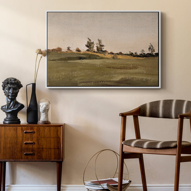 Paysage rétro - CML XXX, Toile encadrée flottée blanche, H 27 po x l 41 po x P 2 po