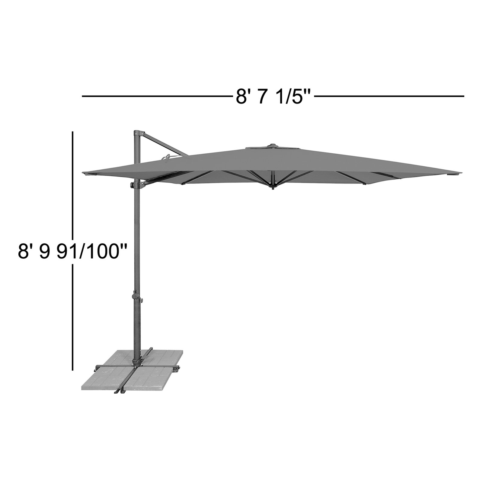 Cora 103.2" Square Cantilever Umbrella, Bronze, Antique Beige Sunbrella® Canvas