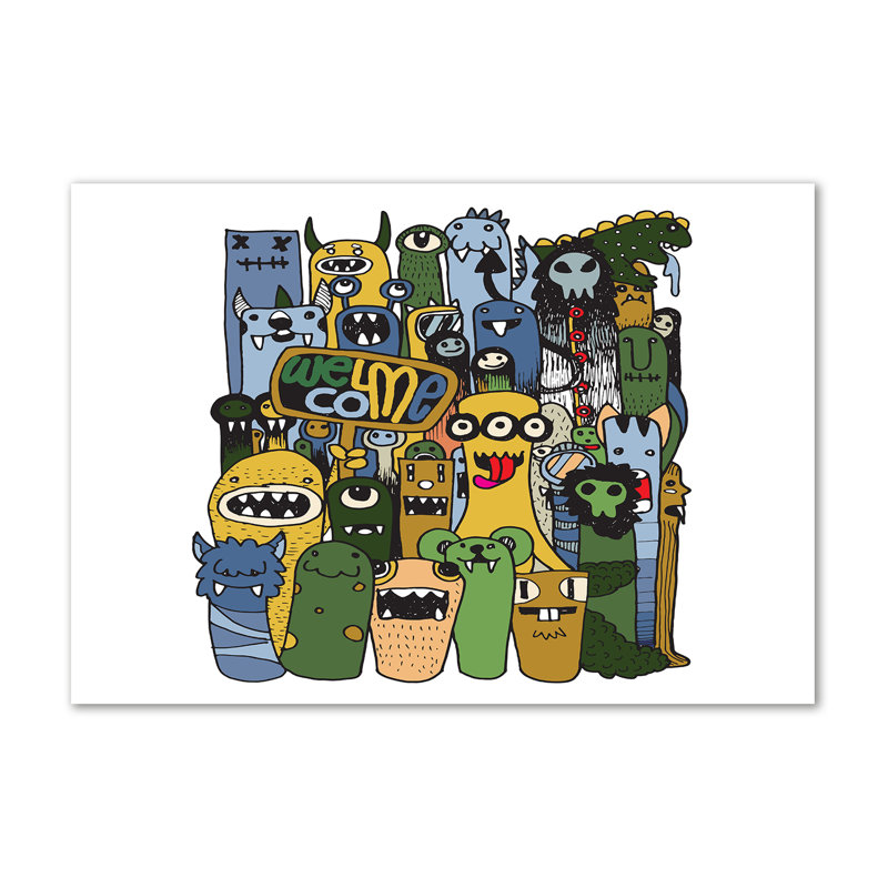 Crazy Monsters - Wrapped Canvas Print