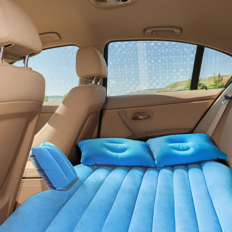Matelas gonflable portatif pour camping, Bleu