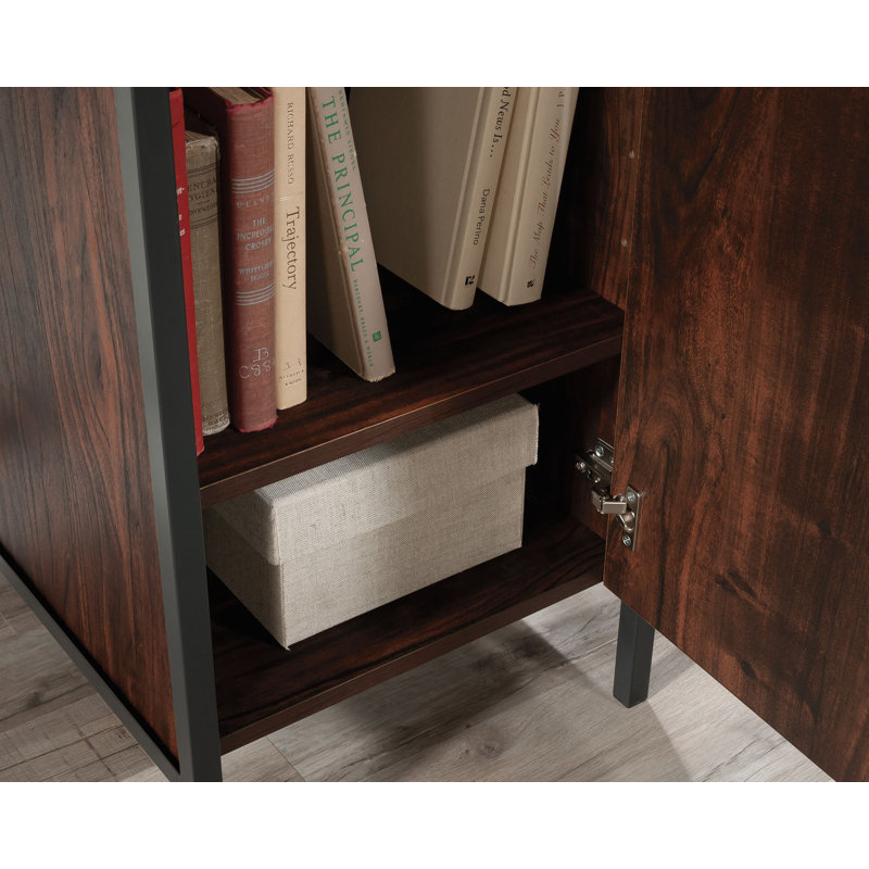 Metal Base Computer Desk, Brown Duplicate 