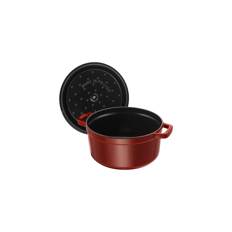 La Cocotte Cast Iron Round Cocotte, 0.25 quarts, Grenadine