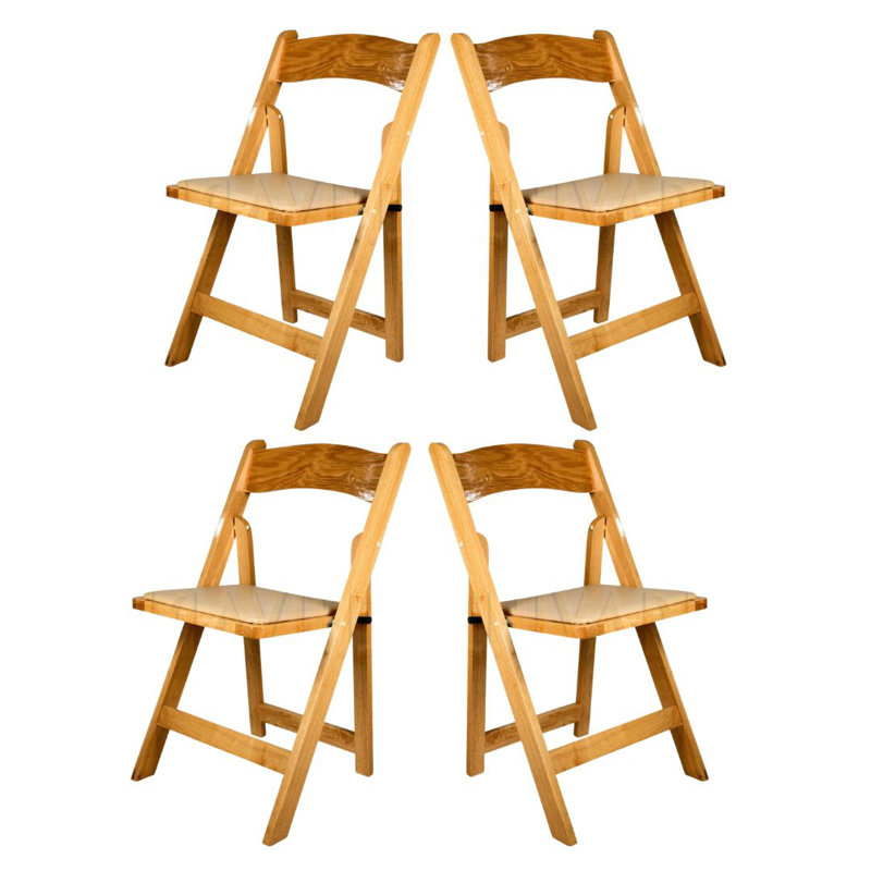 Ensemble de 4 chaises pliantes ToughWood avec siège rembourré par Chivari