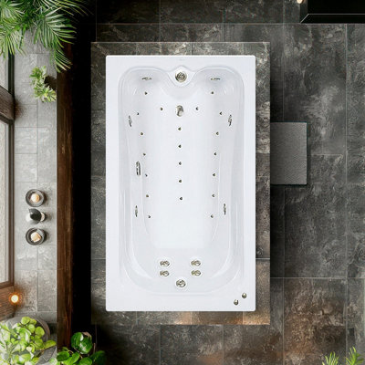 Baignoire encastrée en acrylique avec drain réversible 60 po L x 42 po Elite Series