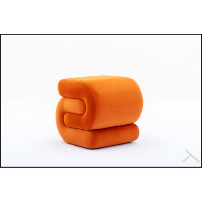 S-shape Teddy Fabric Ottoman Makeup Stool, Comfortable and Stylish Footrest for Modern Interiors and Beauty Routines.