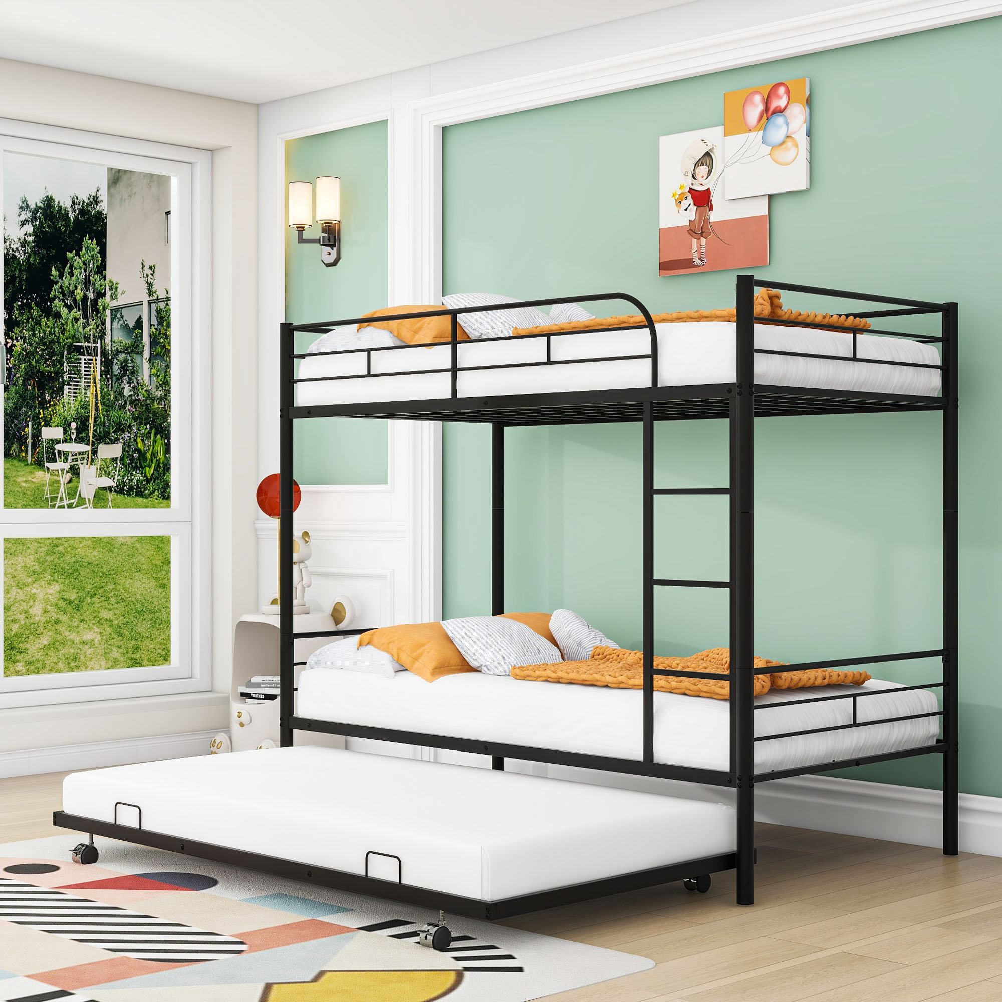 Isabelle & Max™ Twin Over Twin Bunk Bed,Metal Bunk Bed With Trundle ...