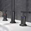 Widespread Matte Black Bathroom Faucet With Accurate Temp Control & Ceramic Aeration Outlet Brass Construction