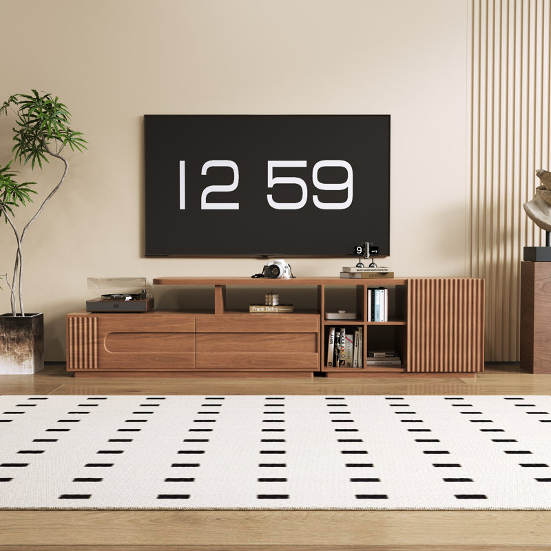 Extendable Walnut TV Stand with Storage(88"-115")