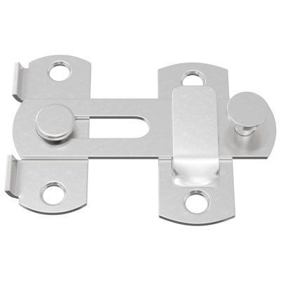 Vidaxl Door Latch Wall-Mounted With Lock Silver Steel Metal Hardware For
