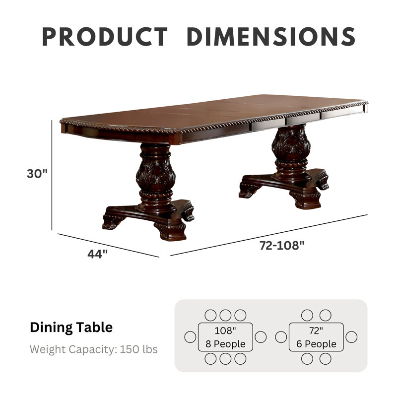 Palmyra 7-Piece Dining Table Set, 7 Pieces: Table, 6 Chairs