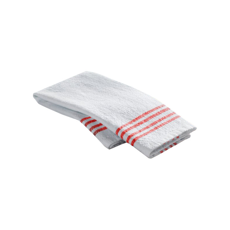 Panna Cotton Striped Square Napkin, Bright Red