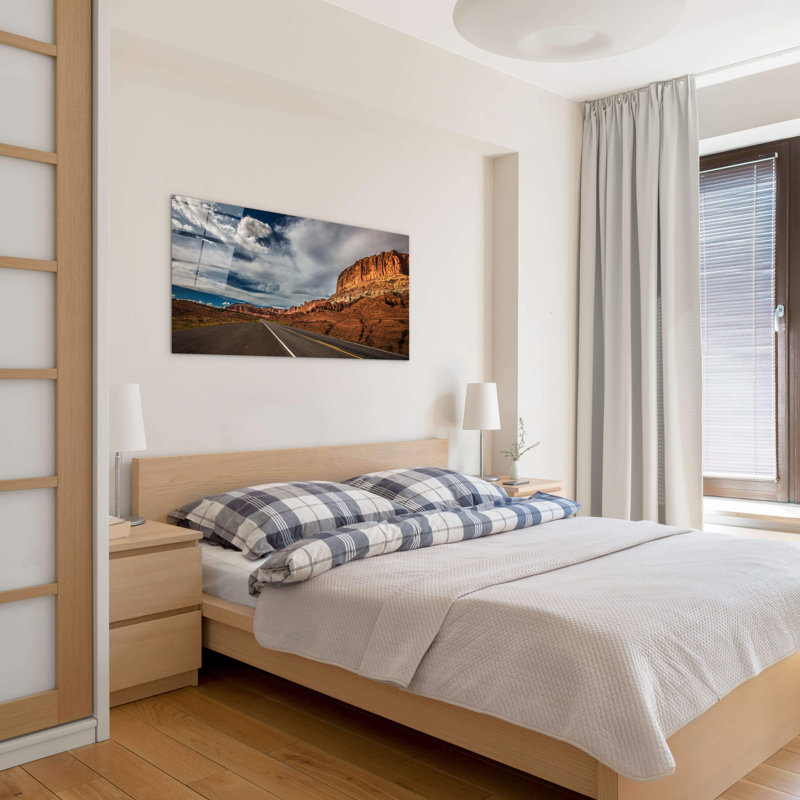 Route by Art Studio 50cm H x 100cm W High Quality Print on Frameless Panel, Lightweight, Ready to Hang, CrystalArt
