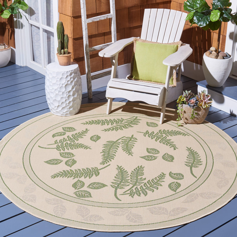 Tapis d'intérieur / extérieur à fleurs Herefordshire Performance, Rond 6 pi 7 po