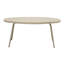 Ensemble de causeuse et de table basse d'extérieur moderne, ensemble de conversation de patio toutes saisons avec coussins épais, mobilier de bistro 2 pièces pour la cour, le balcon, le jardin, blanc cassé