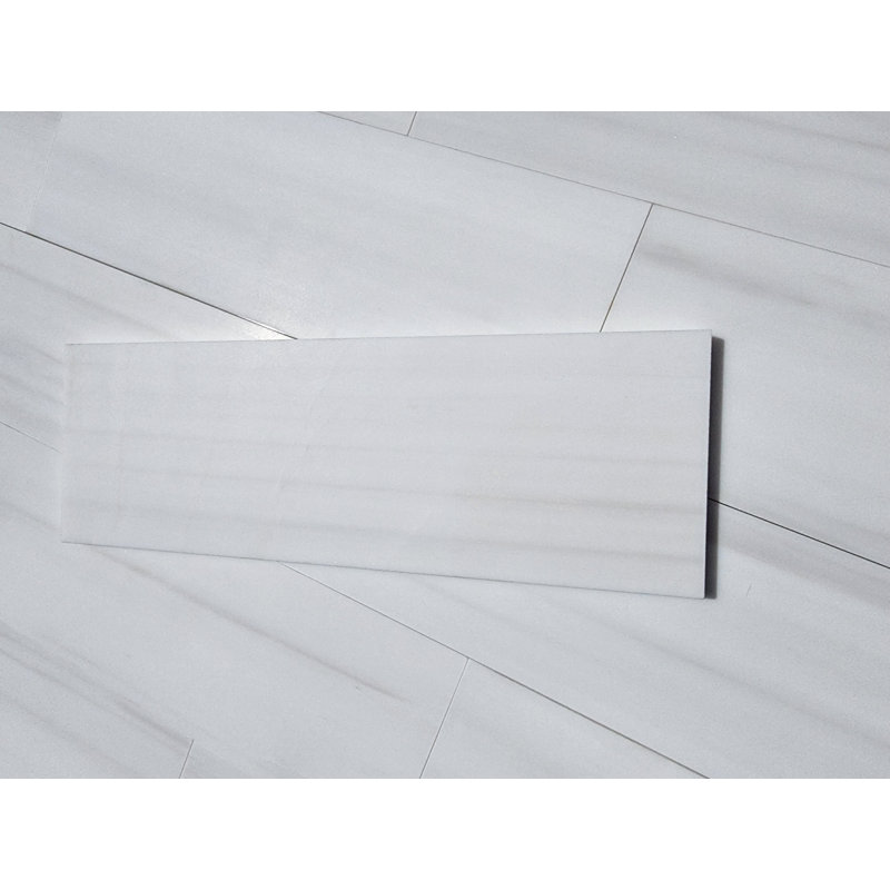 Carreau de marbre 4 po x 12 po Bianco