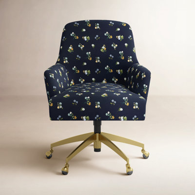 Cambridge Desk Chair In Ditsy Dahlia Navy