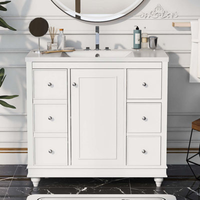 Clareatha 36'' Single Bathroom Vanity with Resin Top
