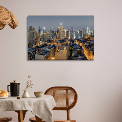 Reproduction d'art mural sur toile en métal «Steelpix - New York Evening» par Assaf Frank