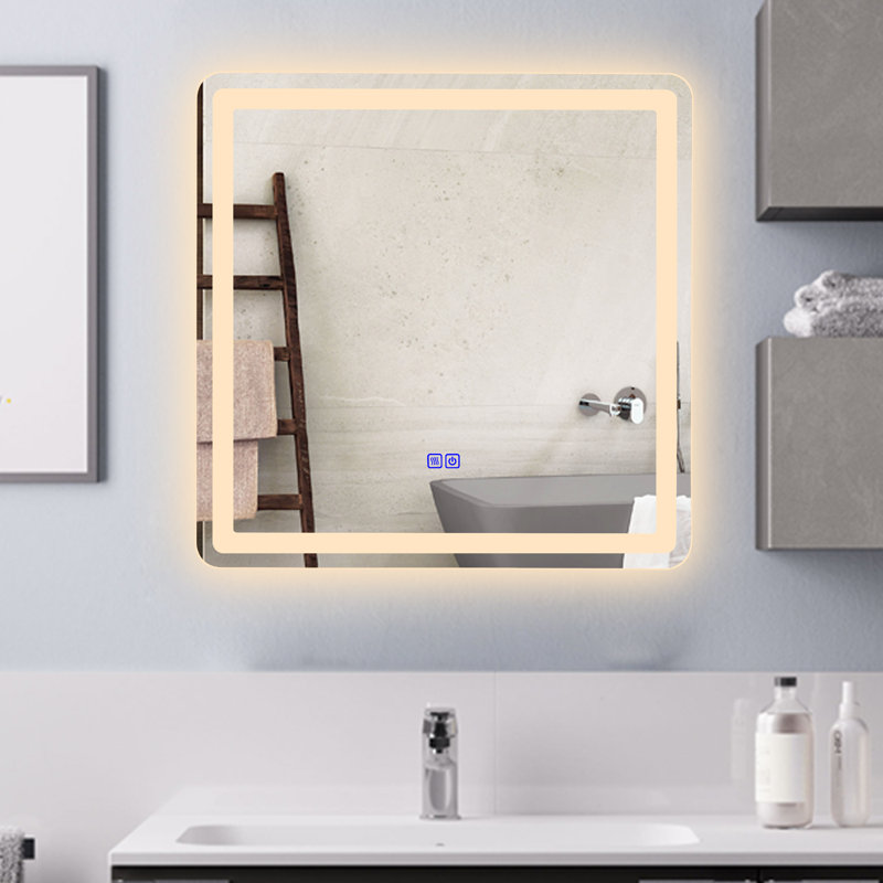 Miroir de salle de bain Monterey, Jaune, 28 po x 28 po