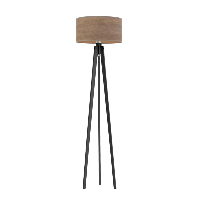 Wilburn 149cm Tripod Floor Lamp, Dark Brown, Black
