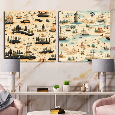Allese - Ensemble de 2 collages carrés abstraits