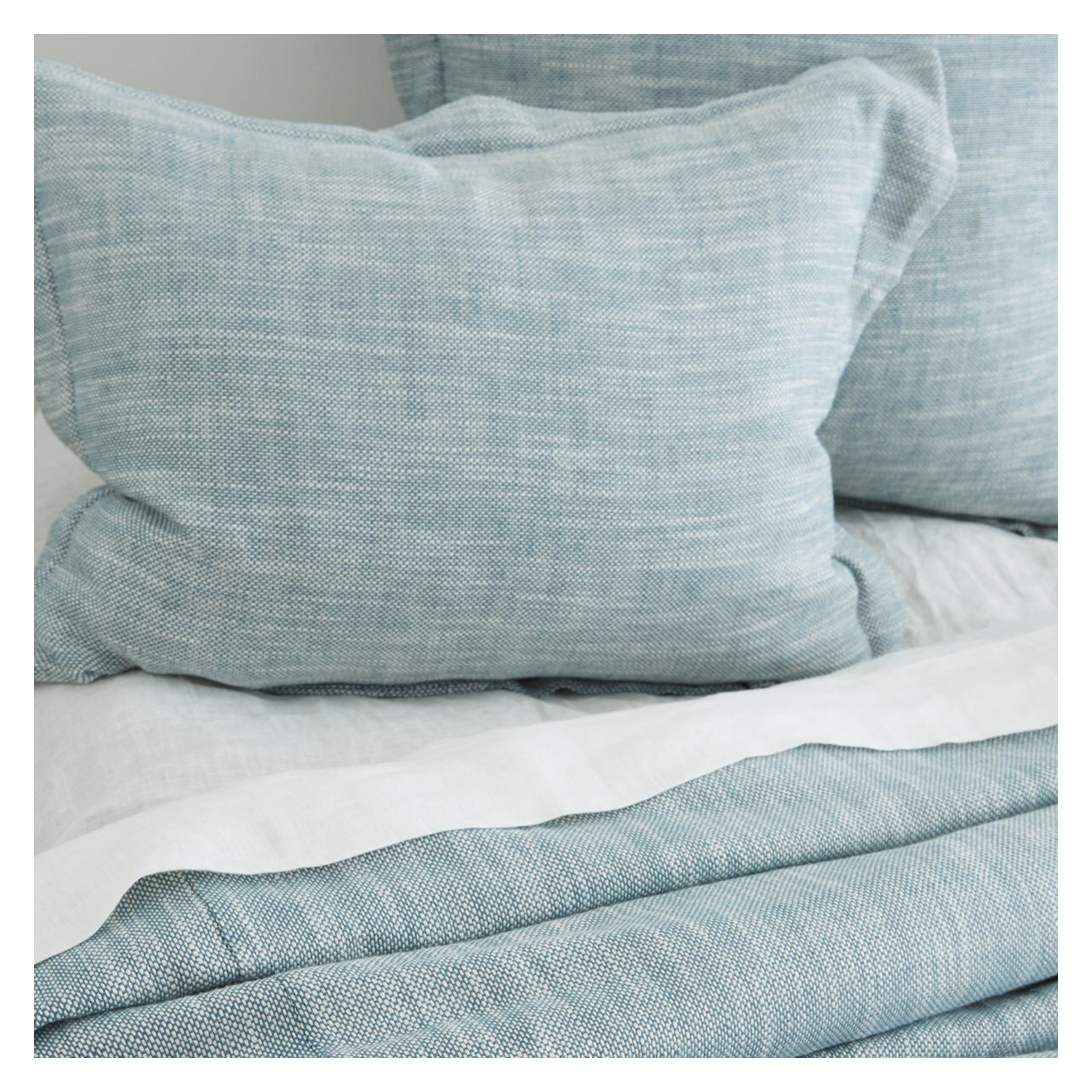 Sensa Linen Blend Sham, King, Teal