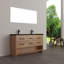 Wicksham 60 po L x 21 po P 6 tiroirs Meuble-lavabo autoportant avec évier double et Comptoir en Quartz noir d'ingénierie
