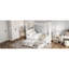 Lit à baldaquin pleine grandeur beige avec lit gigogne et tiroirs - Plateforme de meubles de chambre à coucher moderne et tiroirs-1224849299
