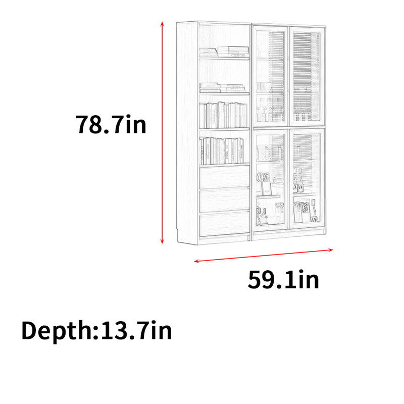 Wlotzka, (5 tablettes) H 78,7 po x l 59,1 po x P 13,7 po