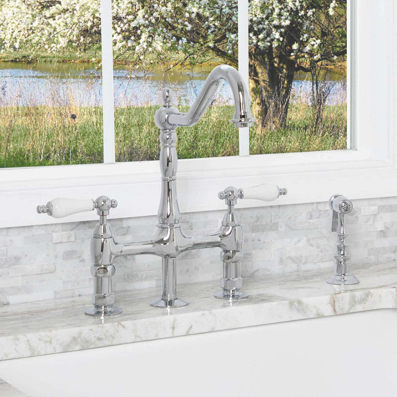 Robinet de pont avec accessoires, Chrome