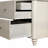Beige 21.65" Wide Fluted Wooden Nightstand, Metal Handle Multi-Scene Storage Side Table-2120705146-2120705140