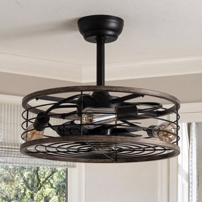 Ventilateur de plafond à cage 20 po Khemani avec ensemble d'éclairage et télécommande