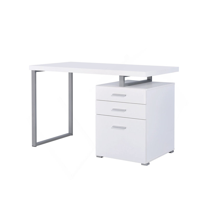 Bureau d'écriture avec 3 tiroirs en blanc