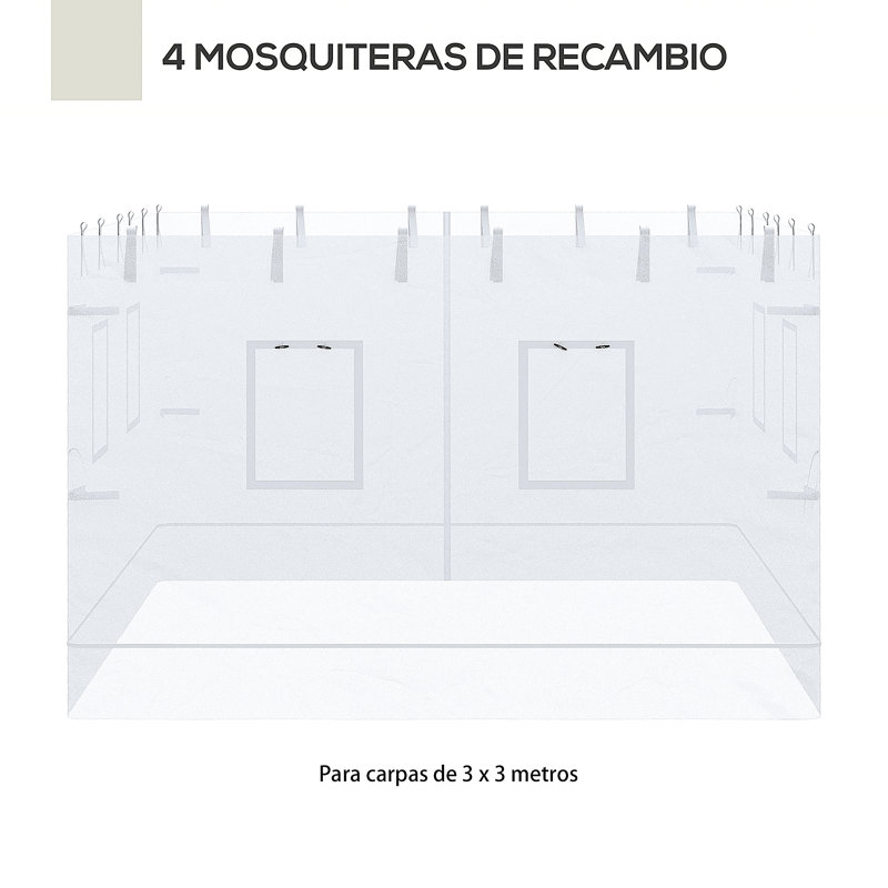 Pop Up Canopy Walls, Universal Replacement Netting, Set Of 4 Mesh Screen Sidewalls, Patio Netting With 6 Service Windows And 1 Door For 10' X 10' Canopy Tent