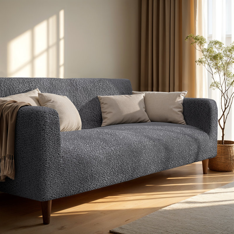 Housse extensible pour canapé pour animaux de compagnie - Housse de protection pour meuble lavable, Gris foncé