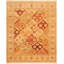 Tapis de bois one-of-kind-noué la 2010 ushak cuivre/crème/cuivre foncé 8 pi 2 po x 9 pi en laine de 10 po Vuslat
