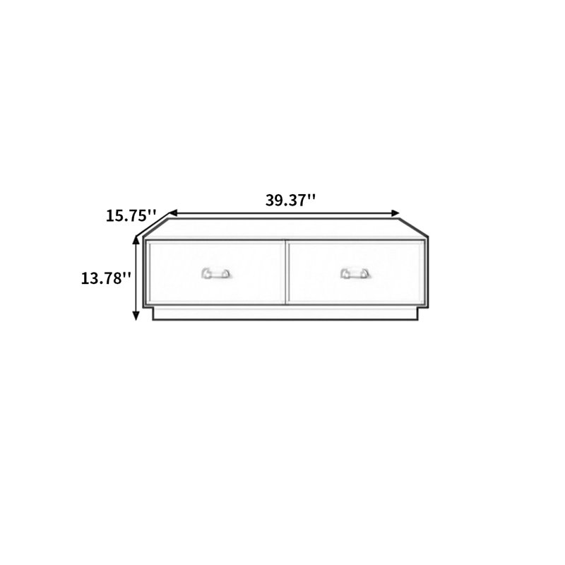 Table basse en bois de style rétro minimaliste, H 13,78 po x L 39,37 po x l 15,75 po