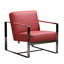 Fauteuil 28 po en cuir véritable rouge et noir