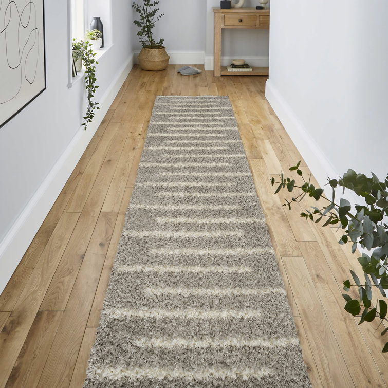 Colline Berber Stripe Shag Gray/Ivory Rug