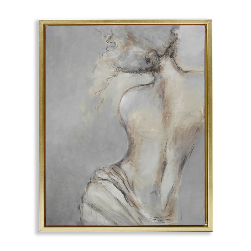 Art traditionnel sur toile flottant encadré doré traditionnel par Liz Jardine, H 31 po x l 25 po