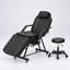 Ensemble de fauteuil inclinable réglable pour salon de tatouage, spa et soins du visage avec 2 plateaux - Noir-1425270869-1529925100