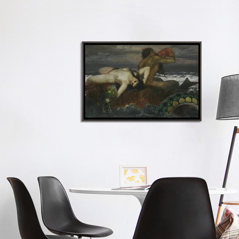 La Néréide - ABQ38, Gris, 26" H x 40" W, Impression sur toile flottante sans passe-partout